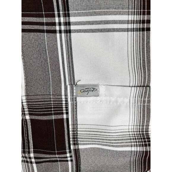 VTG Caltop Shirt Mens 5XL Brown Flannel Plaid Short Sleeve Button Up Made In USA - Picture 2 of 6